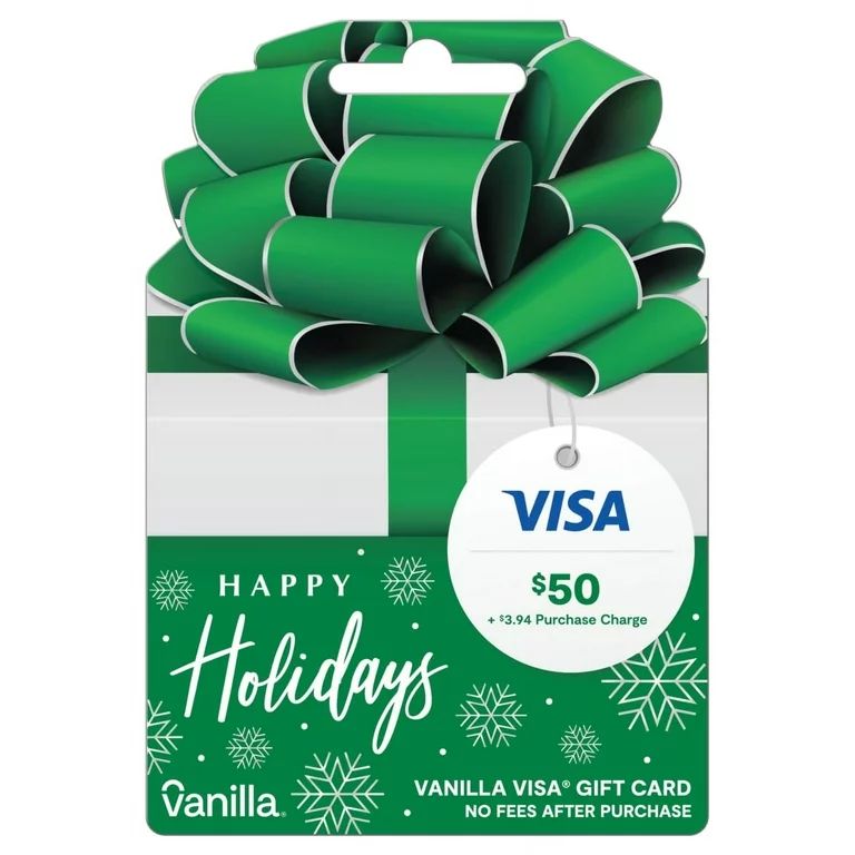 $50 Vanilla Visa Holiday Green Fluffy Bow | Walmart (US)