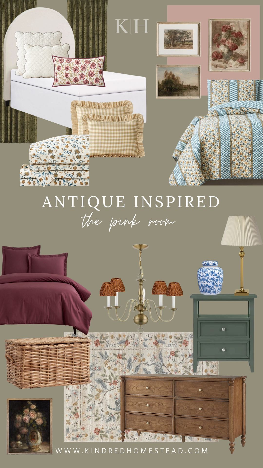 Antique inspired finds for our heirloom inspired pink room featuring heritage finds and timeless favorites like bedding, curtains, rugs, furniture, lighting and decor!

#LTKHome
