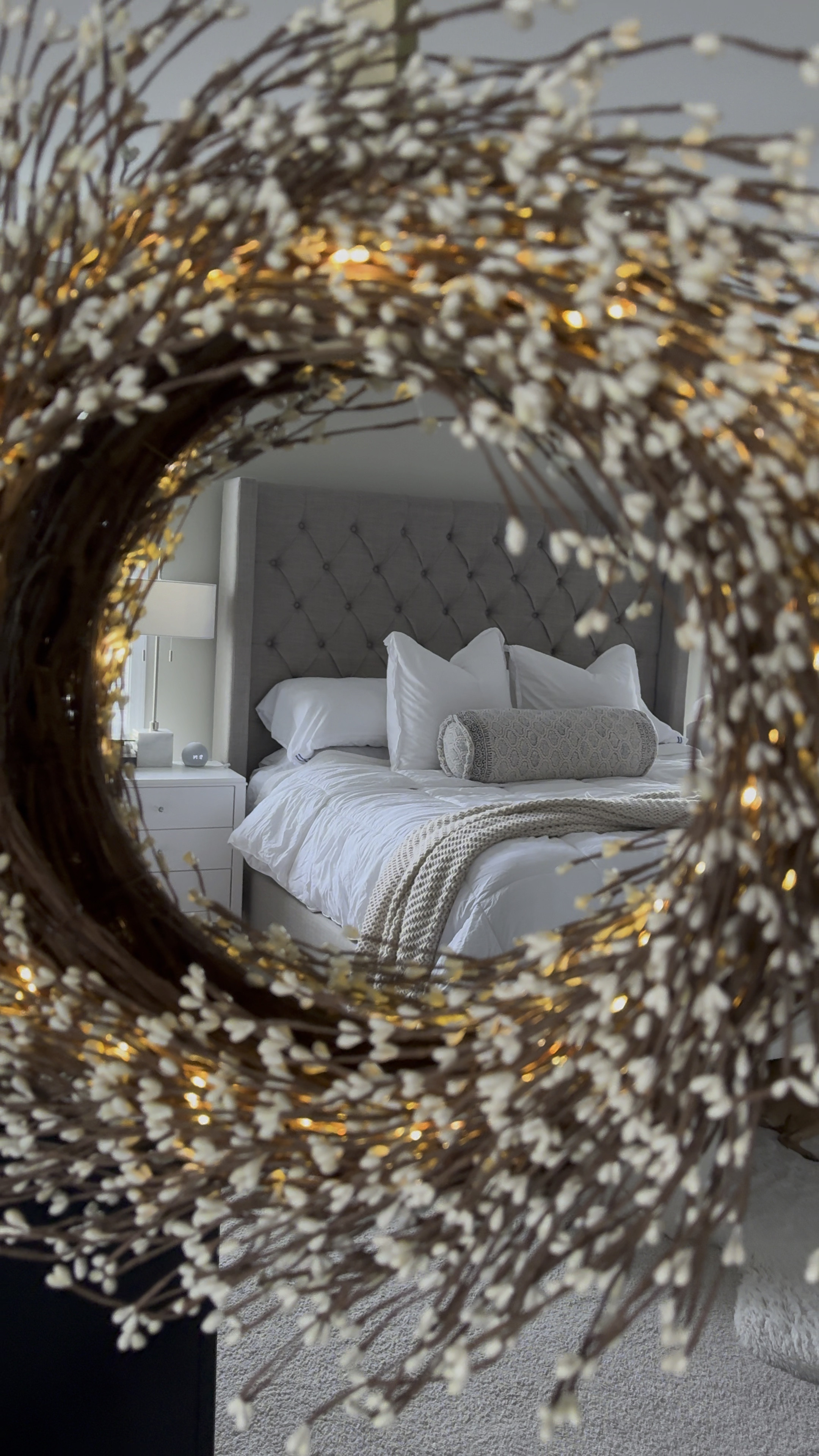 Spring white berry wreath with led lights 

#LTKfamily #LTKhome #LTKfindsunder50