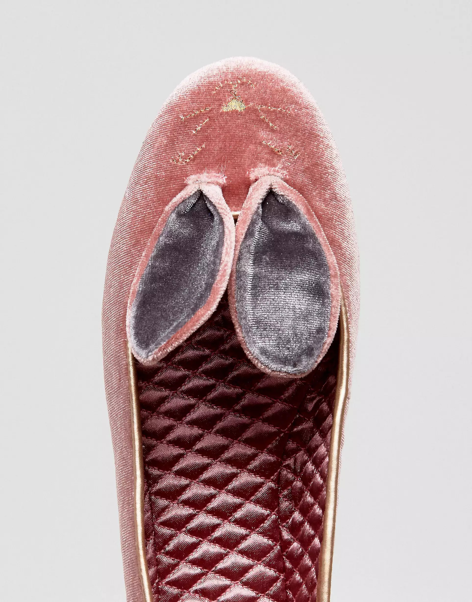 Ted Baker Bellamo Pink Velvet Bunny Slippers | ASOS (Global)
