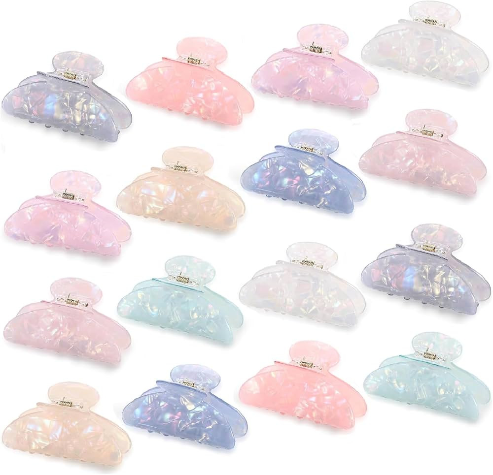 16 Pcs Large Acrylic Hair Claw Clips Bulk for Women Christmas Birthday Gift Fashion French Style ... | Amazon (US)