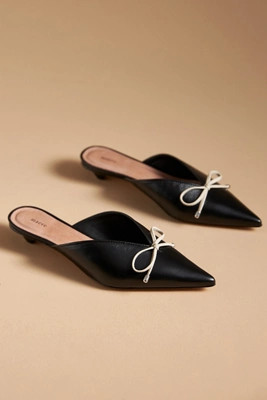 Maeve Bow Mule Heels | Anthropologie (US)