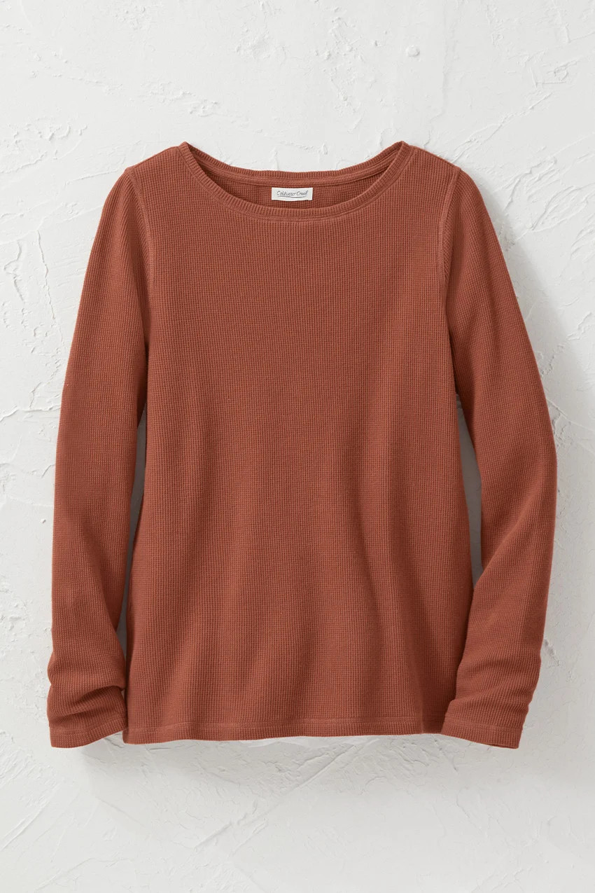 Easy Waffle Long-Sleeve Tee | Coldwater Creek