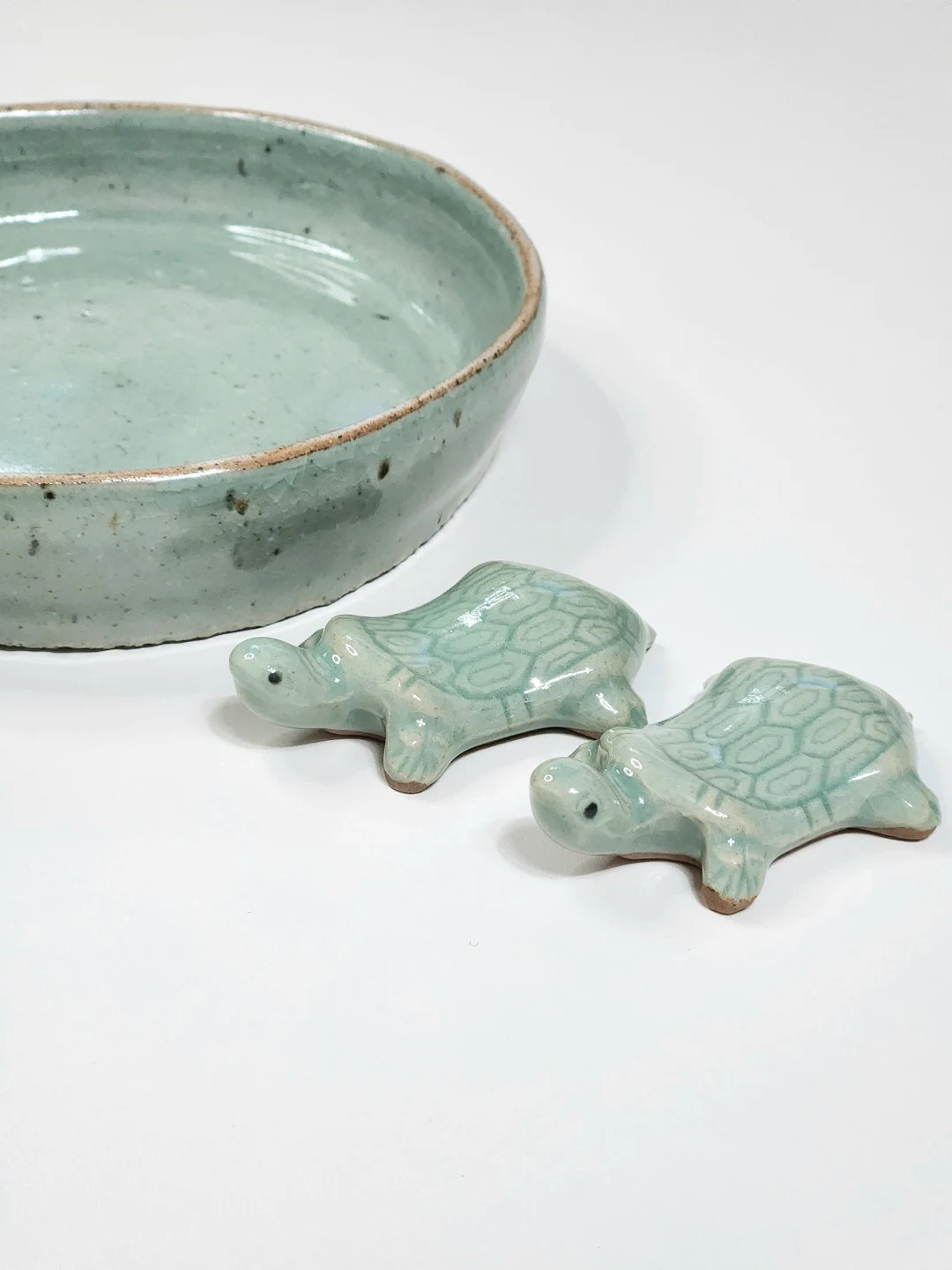Korean Traditional Celadon Turtle Spoon and Chopsticks Rest 2P Set - Etsy | Etsy (US)