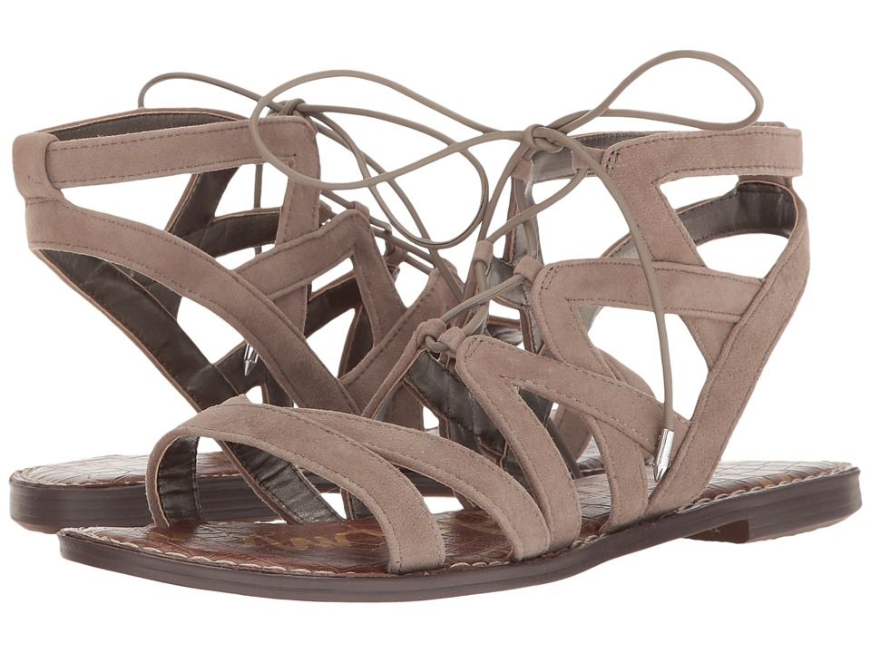 Sam Edelman - Gemma (Putty Kid Suede Leather) Women's Sandals | Zappos