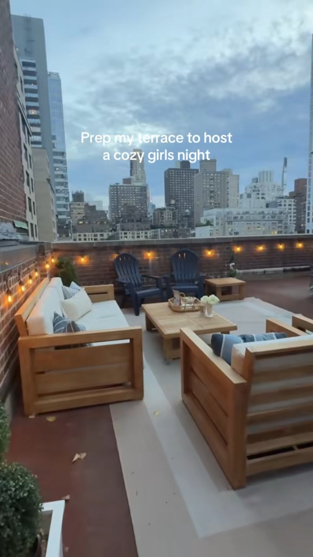 Terrace or backyard furniture perfect for hosting! Making our NYC outdoor space feel cozy 🤍 #outdoorfurniture #terrace #outdoordecor 

#LTKHome #LTKSaleAlert #LTKFamily
