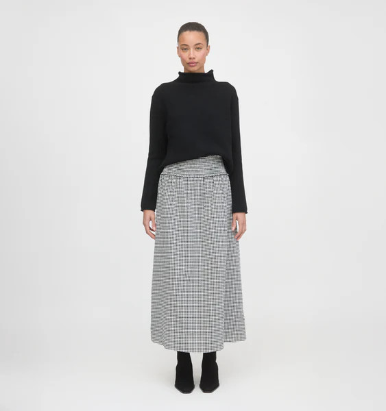 The Delphine Nap Skirt - Black/Sand Gingham | Hill House Home US