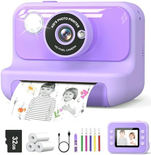 Kids Camera Instant Print, Christmas Birthday Gifts for Girls and Boys, 1080P HD Video Digital Ki... | Amazon (US)