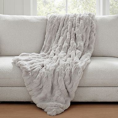 Ruched Faux-Fur Throw | Pottery Barn Teen