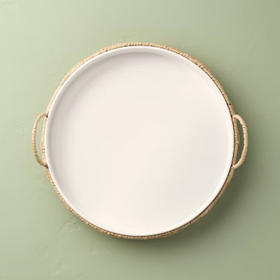 Woven Paper Round Serve Tray White/Tan - Hearth & Hand™ with Magnolia | Target