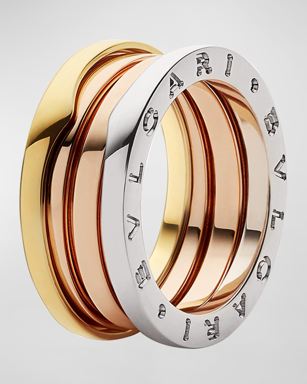 B. Zero1 Tricolor 18k Gold 3-Band Ring, EU 52 / US 6 | Neiman Marcus