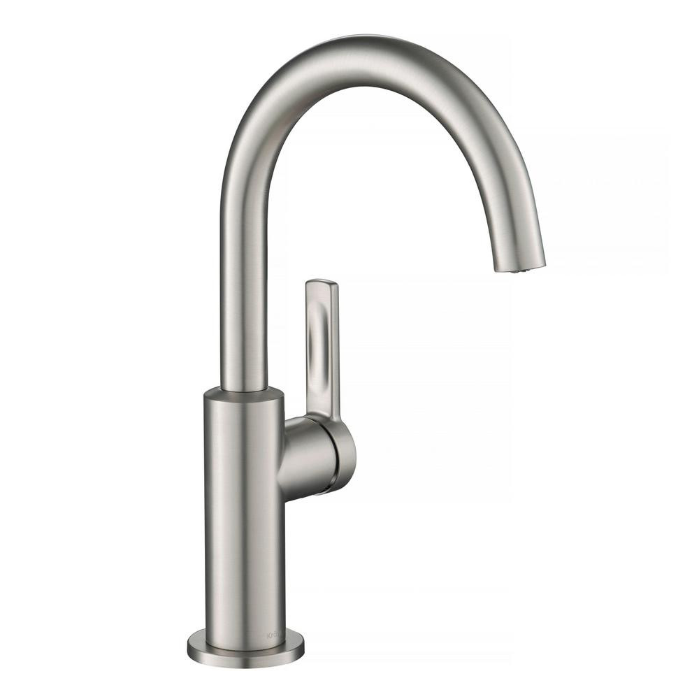 KRAUS Oletto Single-Handle Kitchen Bar Faucet in Spot Free Stainless Steel | The Home Depot
