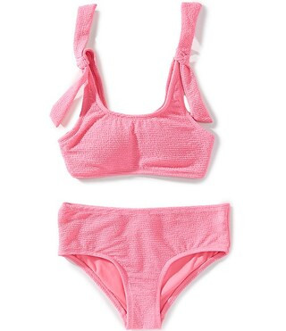 GB Big Girls Tie Shoulder Scrunch Two Piece | Dillard's | Dillard's