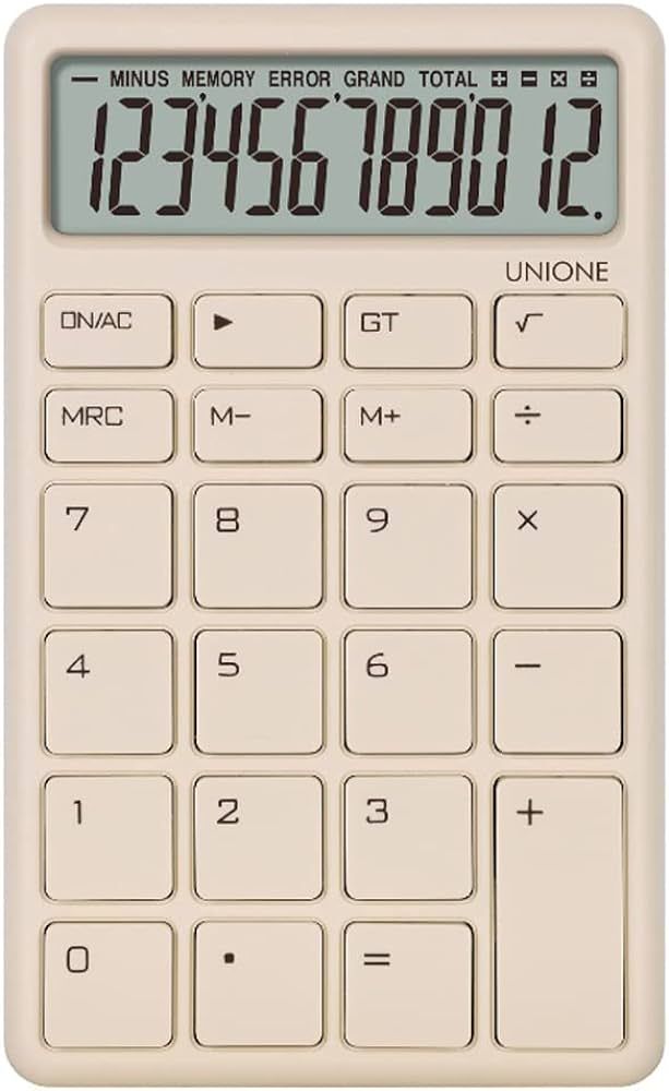 UNIONE Pocket & Desktop Brown Calculator with a Bright LCD, Dual Power Handheld Desktop. Color. B... | Amazon (US)