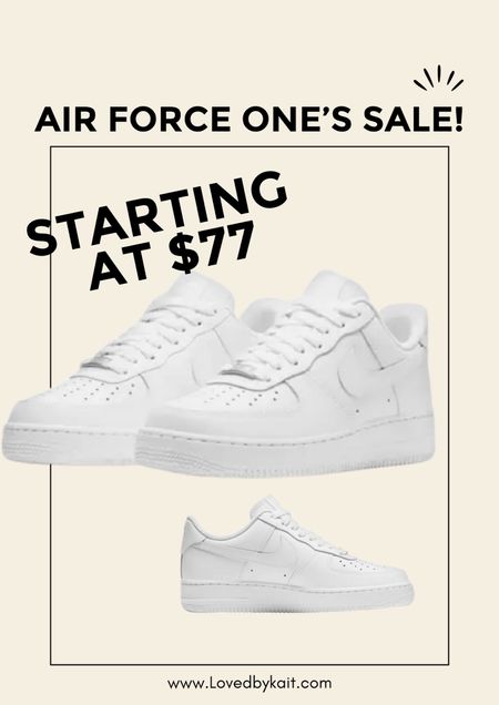 Air Force one sneakers on sale! The perfect white sneaker tennis shoes to wear with a dress or jeans. These tennis shoes bring any outfit into style. They’re on sale starting at $77! 

#LTKSpringSale #LTKstyletip #LTKshoecrush