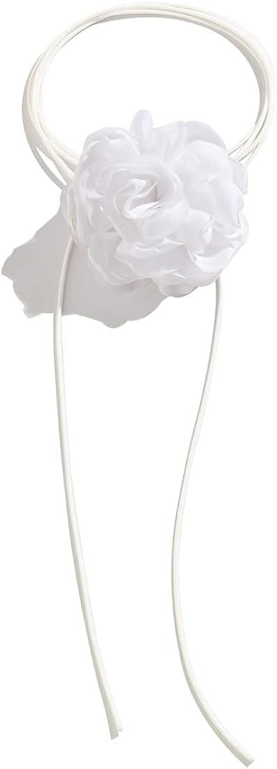 Flower Choker Necklace Fashion Big Rose Flower Necklace Pink/Red/Yellow/Black/White/Rose Camellia... | Amazon (US)