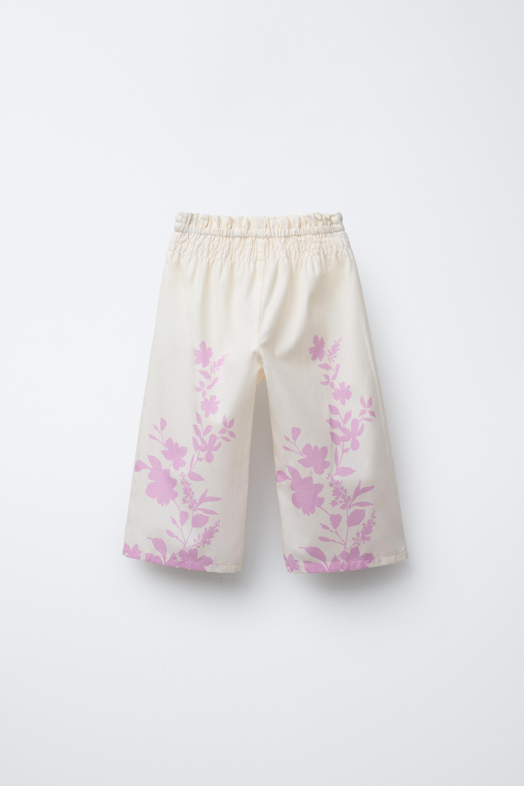 FLORAL POPLIN PANTS | Zara US