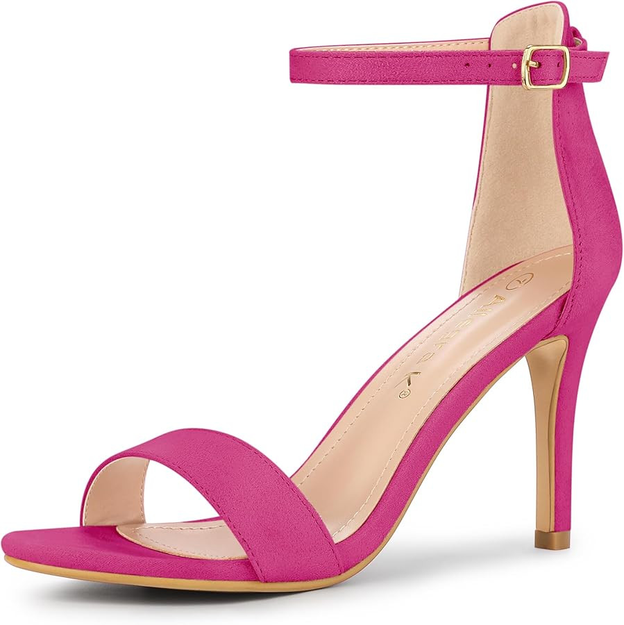 Allegra K Women's Suede Ankle Strap High Stiletto Heel Sandals | Amazon (US)