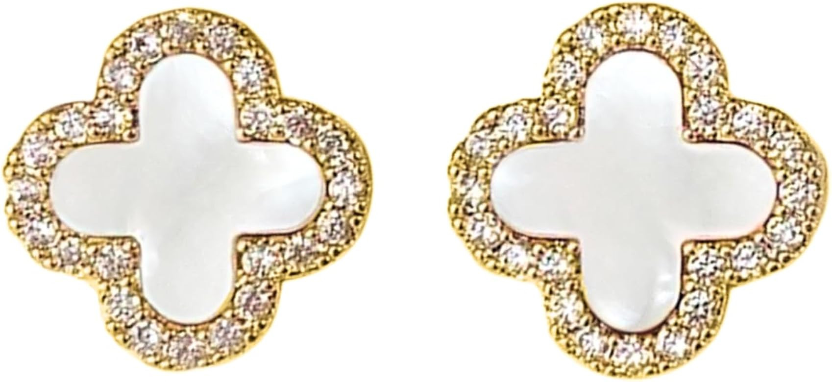 HighSpark Clover Earrings for Women | Hypoallergenic Studded Clover Stud Earrings | Lovely Gift -... | Amazon (US)