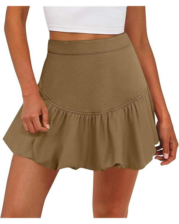Cicy Bell Womens Bubble Mini Skirt Casual Elastic Waist Y2k Puffy Summer A-line Skirts | Amazon (US)