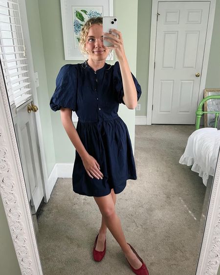 Wore this old Gap dress the other day for work and loved it! I found similar options and paired with a red ballet flat. So classic ❤️

// summer work dresses, summer workwear, ballet flats outfit, navy and red outfit 

#LTKWorkwear #LTKFindsUnder100 #LTKSeasonal
