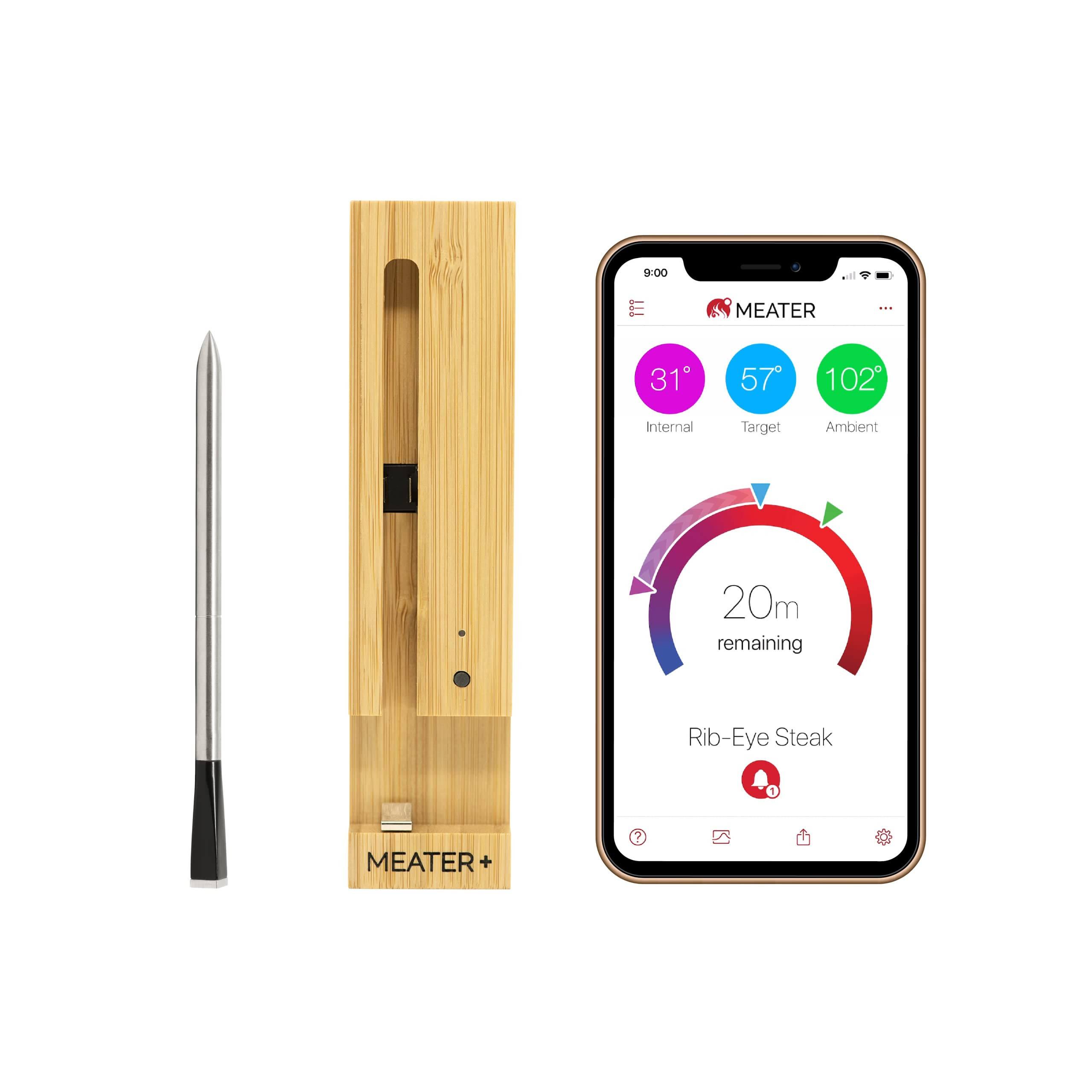 MEATER Plus | Smart Meat Thermometer with Bluetooth | 165ft Wireless Range | for The Oven, Grill, Ki | Amazon (US)