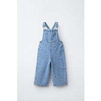 Zara - Lange Jeans-Latzhose Mit Herzstickerei - Blau - Unisex | Zara DE