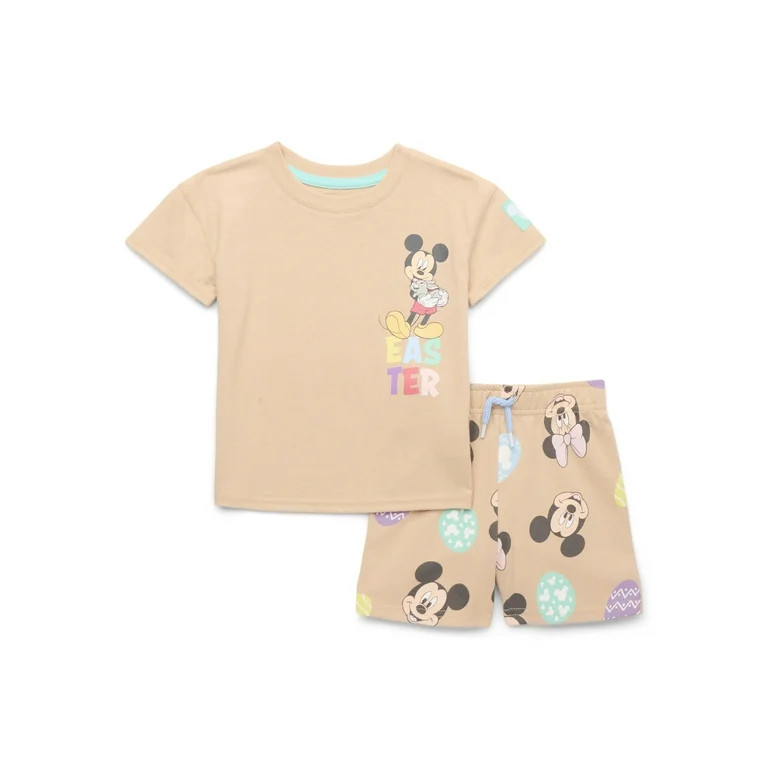 Mickey Mouse Toddler Easter Graphic Print Tee and Shorts Set, 2-Piece, Sizes 12 Months-5T - Walma... | Walmart (US)