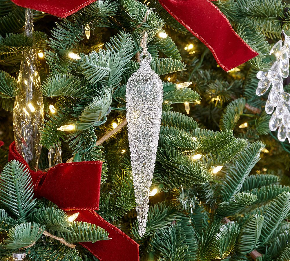 Glass Textured Icicle Ornaments - Set of 6 | Pottery Barn (US)
