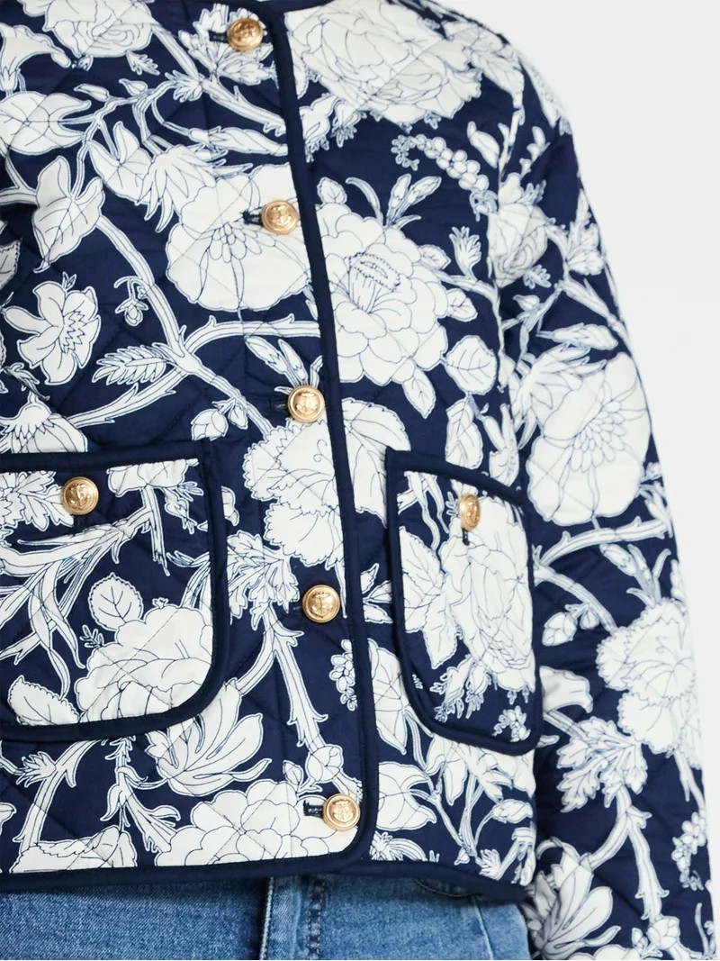 Time and Tru Women's Quilted Cotton Jacket, Sizes XS-XXXL | Walmart (US)