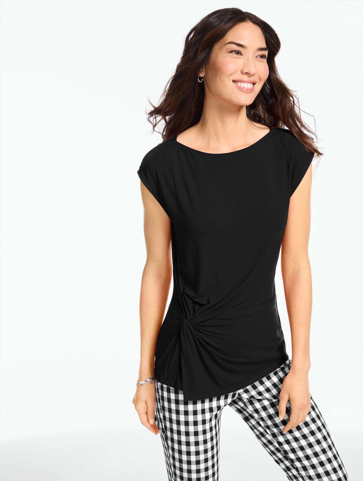 Platinum Jersey Side Twist Shell | Talbots