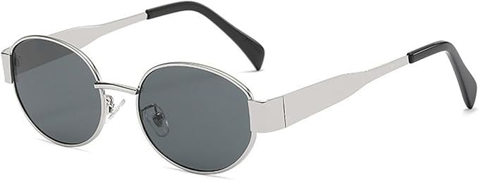 Retro Oval Sunglasses for Women Men Trendy Designer Sun Glasses Classic Metal Frame Shades 90s Go... | Amazon (US)
