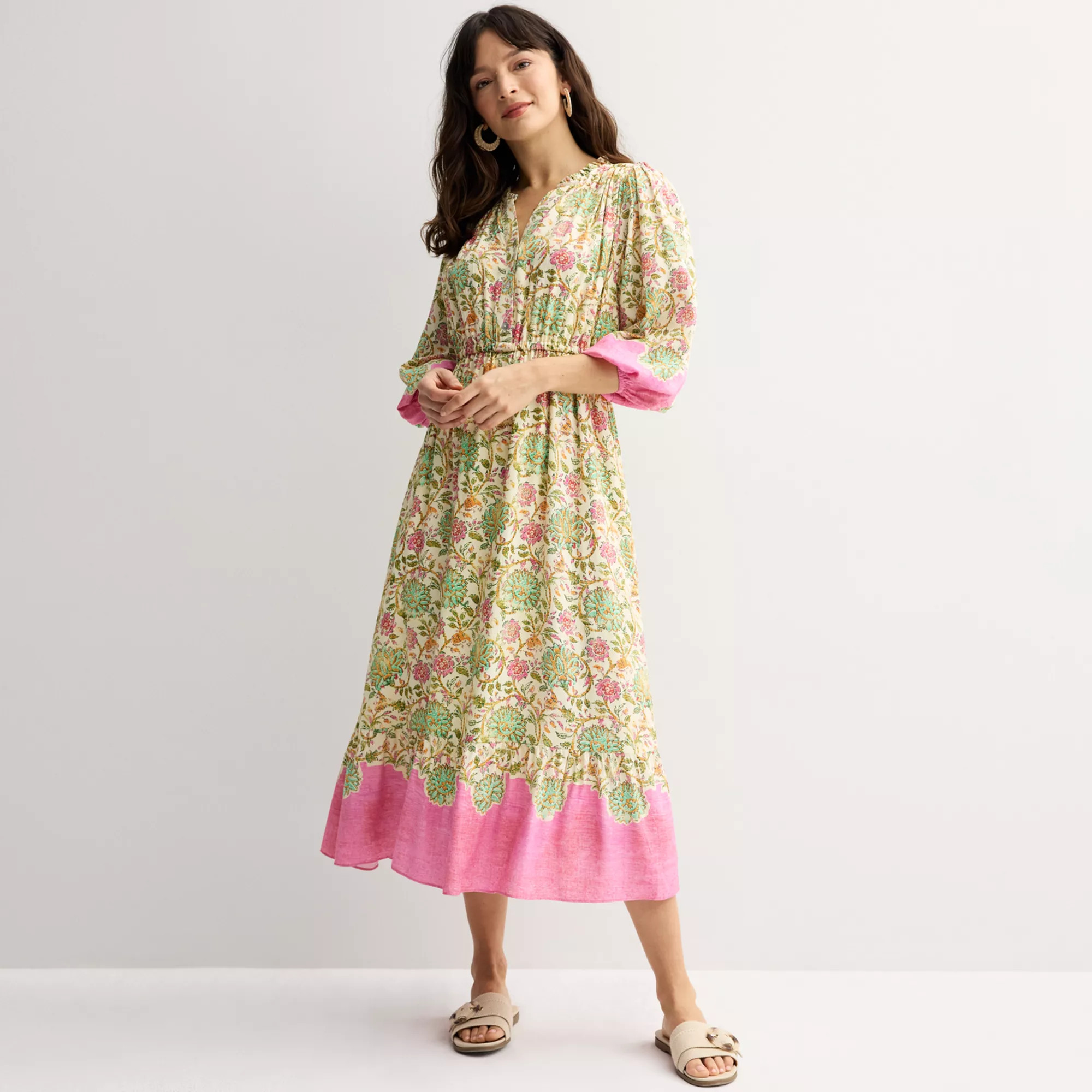 Women's Farmers Market Puff Sleeve Maxi Dress | Kohl's