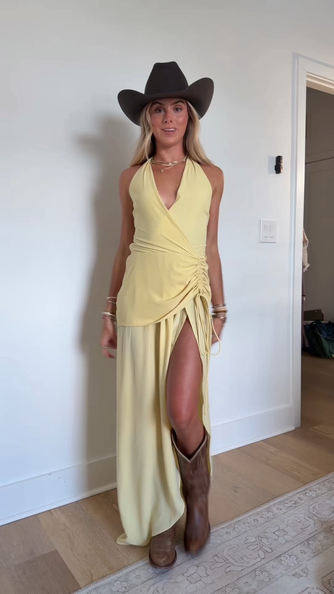 My outfit for the Tim McGraw concert! I’m wearing this fun yellow maxi dress I love the tie details and I paired it with my new @gigipip  Wyatt cowboy hat and my idyllwind cowboy boots. My necklaces are all @electricpicks

#LTKootd #LTKdayinmylife #LTKSeasonal