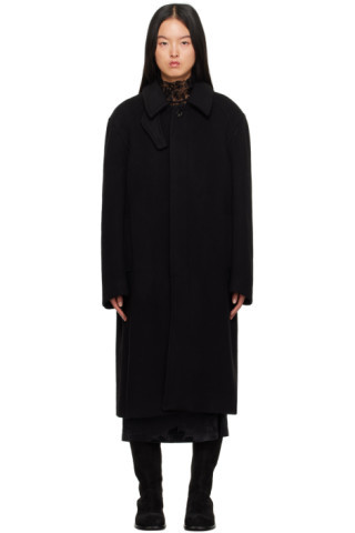 Black Darted Coat | SSENSE