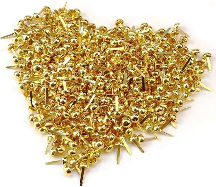 100 Pcs Paper Brass Fasteners Brass Brads Round Fasteners for Craft & Scrapbooking DIY Supplies | Amazon (US)