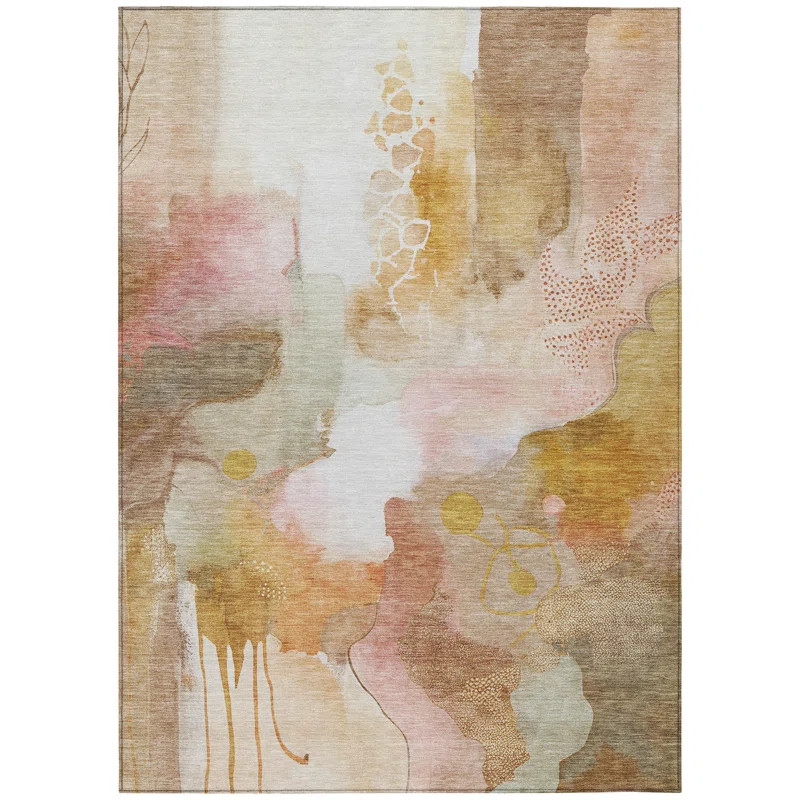 Machine Washable Indoor/Outdoor Xhevrie Mauve Rug | Wayfair North America