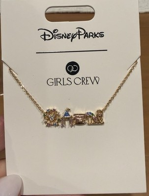 Disney Parks -GIRLS CREW -Icon Necklace Gold Tone  2025 Fantasyland Castle | eBay US
