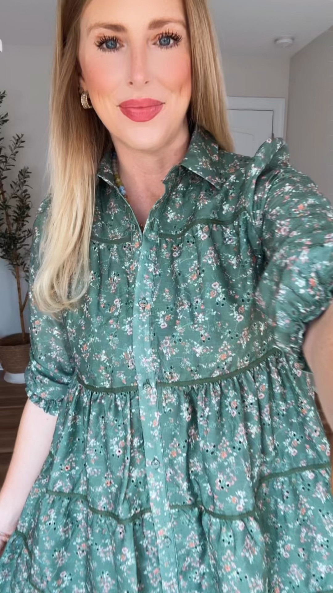 The prettiest floral tiered eyelet dress! Wearing a size small 

#LTKSaleAlert #LTKmomlife #LTKootd
