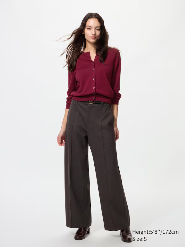 Brushed Jersey Wide Trousers | UNIQLO (UK)
