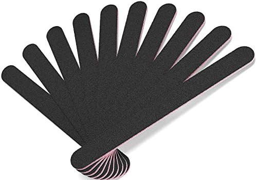Nail File 10 PCS Professional Double Sided 100/180 Grit Nail Files Emery Board Black Manicure Ped... | Amazon (US)