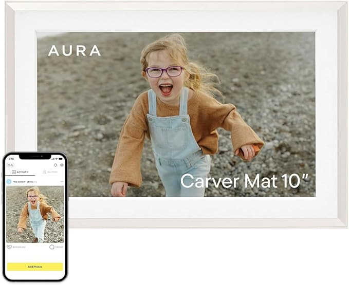 Aura Carver 10.1" Digital Picture Frame | Wirecutter's Best Digital Frame for Gifting | Send Phot... | Amazon (US)