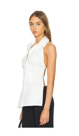 Halter Shirt in White | Revolve Clothing (Global)