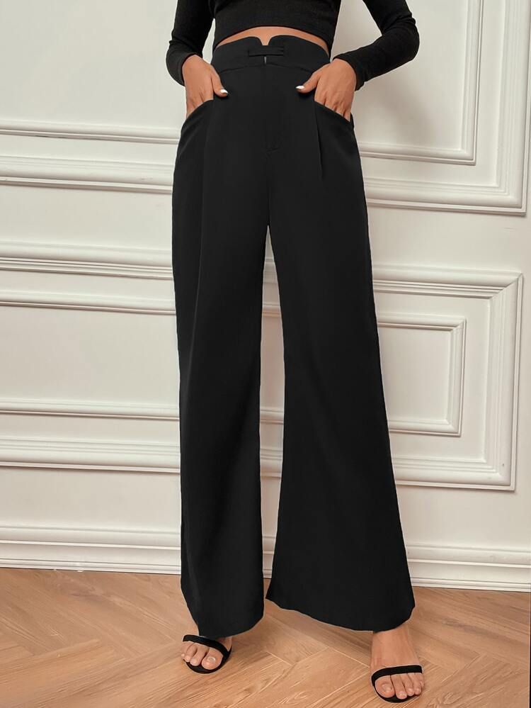 Slant Pocket Wide Leg Pants | SHEIN