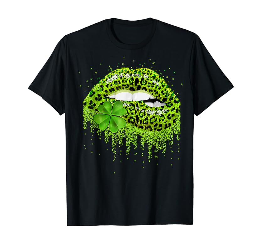 Green Lips Sexy Irish Leopard Shamrock St Patricks Day T-Shirt | Amazon (US)