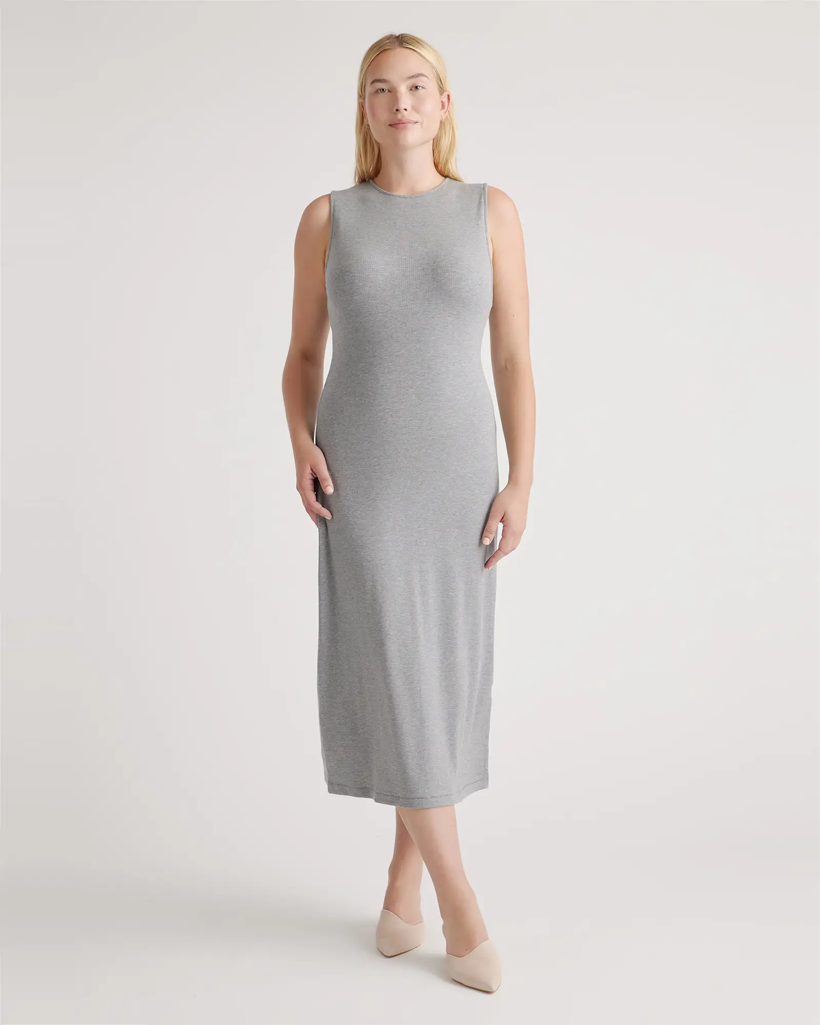 Tencel Rib Knit Tank Midi Dress | Quince