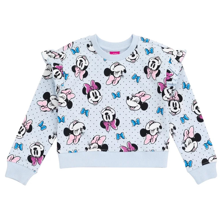 Disney Minnie Mouse Fleece Drop Shoulder Sweatshirt and Jogger Pants Outfit Set Toddler to Big Ki... | Walmart (US)