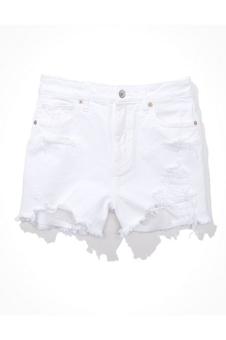 AE Denim Mom Shorts Women's White 16 | American Eagle Outfitters (US & CA)