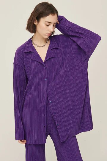 Maria Oversized Plisse Shirt | Storets (Global)