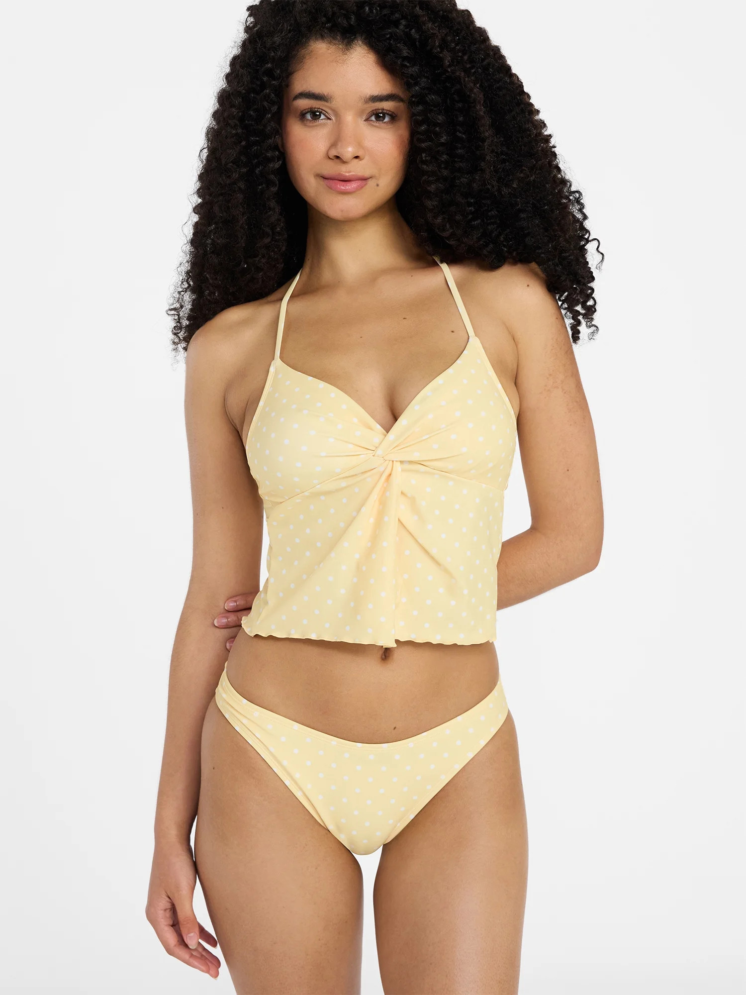 No Boundaries French Twist Flyaway Crop Tankini, Women's XXS-XXL | Walmart (US)